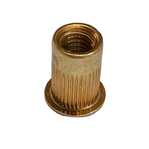 AVKALS4-616-150 3/8-16 KNURLED RIVET NUT .027 - .150 GRIP RANGE - ROHS COMPLIANT YELLOW ZINC PLATED